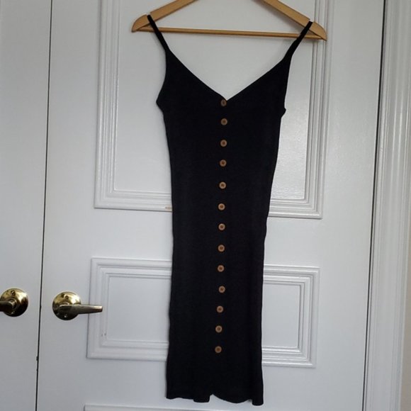 Button Down Cami V neck Ribbed Dress- S - Picture 5 of 8